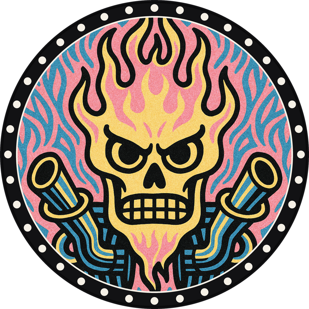 POG #72, Flame Fender, a Matte pog from the Speed series