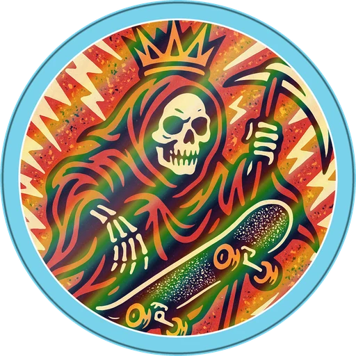 POG #720, Griptape Reaper, a Holographic pog from the Skate series