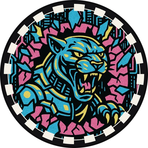 POG #722, Packet Panther, a Matte pog from the Cyber series