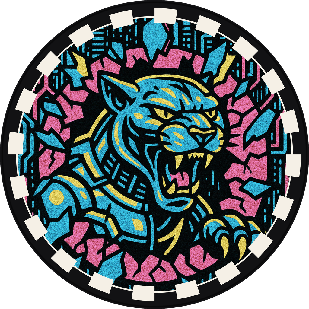 POG #722, Packet Panther, a Matte pog from the Cyber series