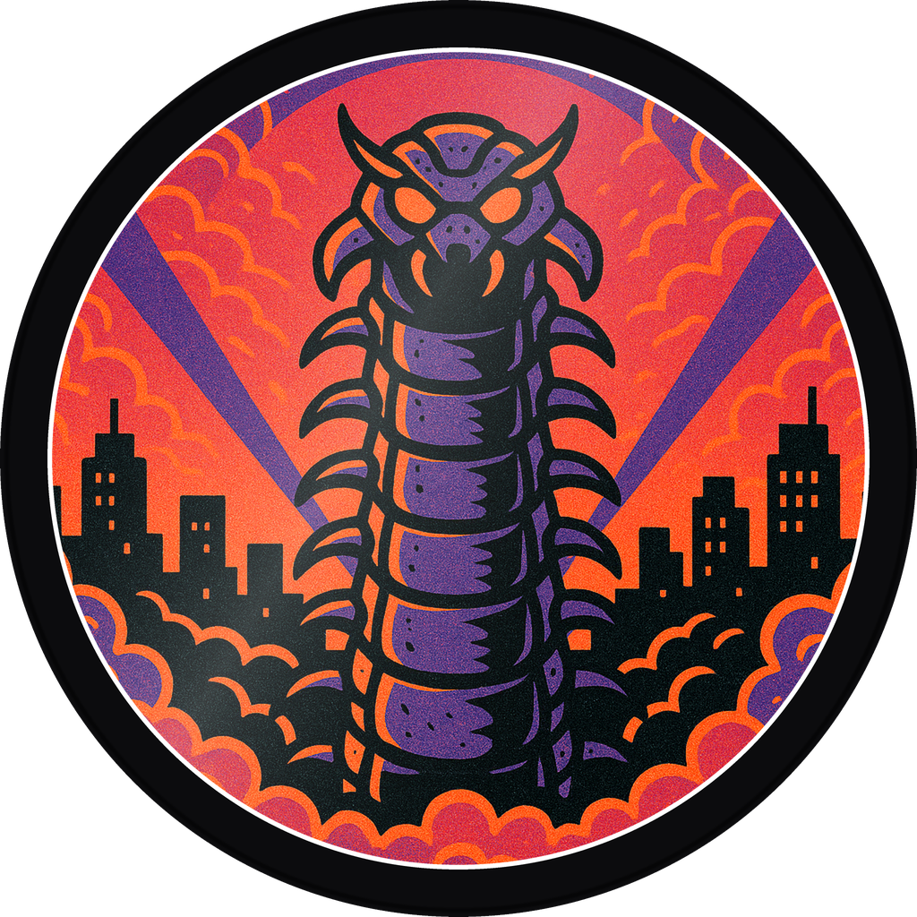 POG #724, Iron Centipede, a Gloss pog from the Kaiju series