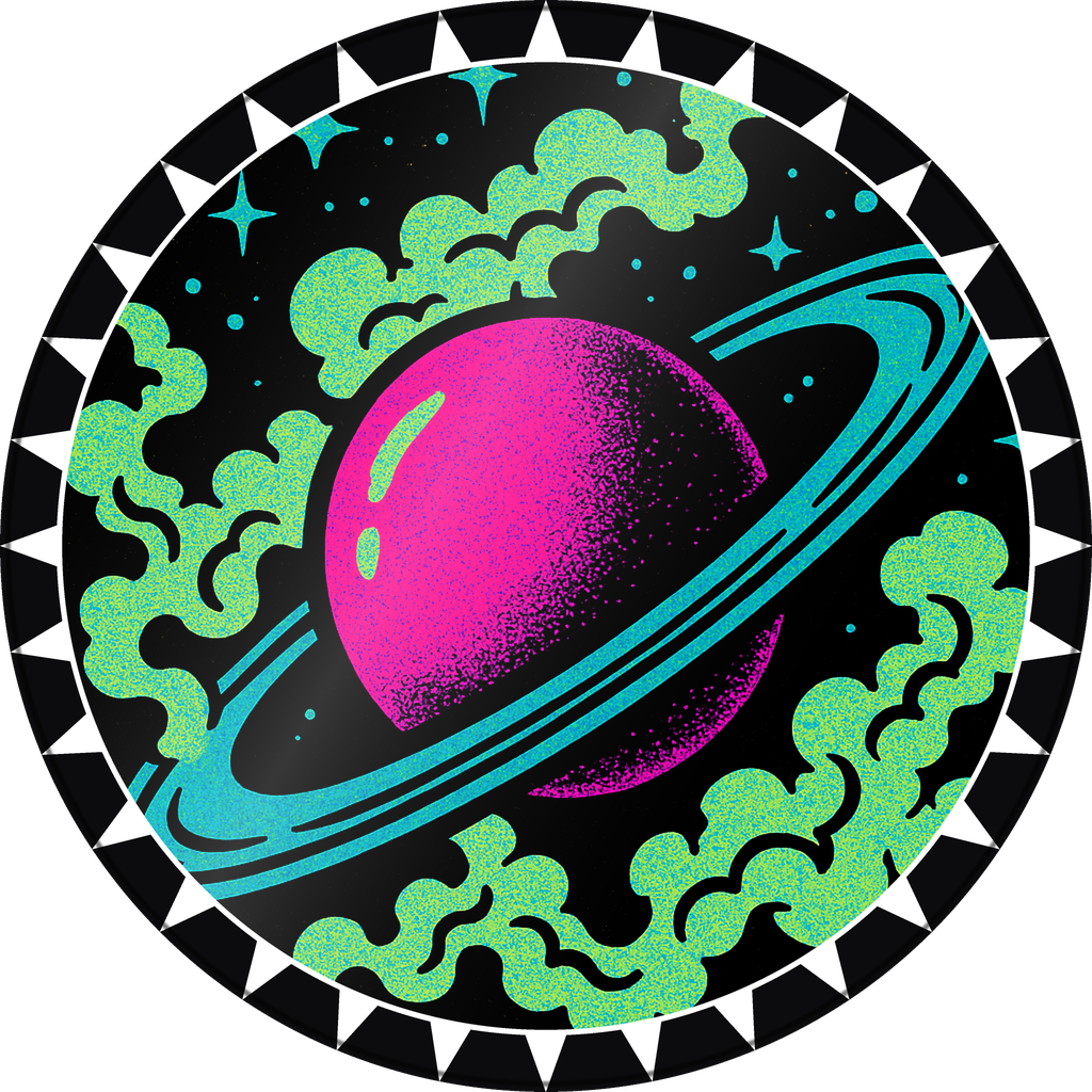 POG #730, Ringed Planet, a Gloss pog from the Cosmic series