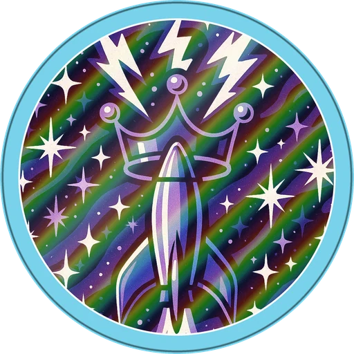 POG #734, Rocket Fin, a Holographic pog from the Cosmic series