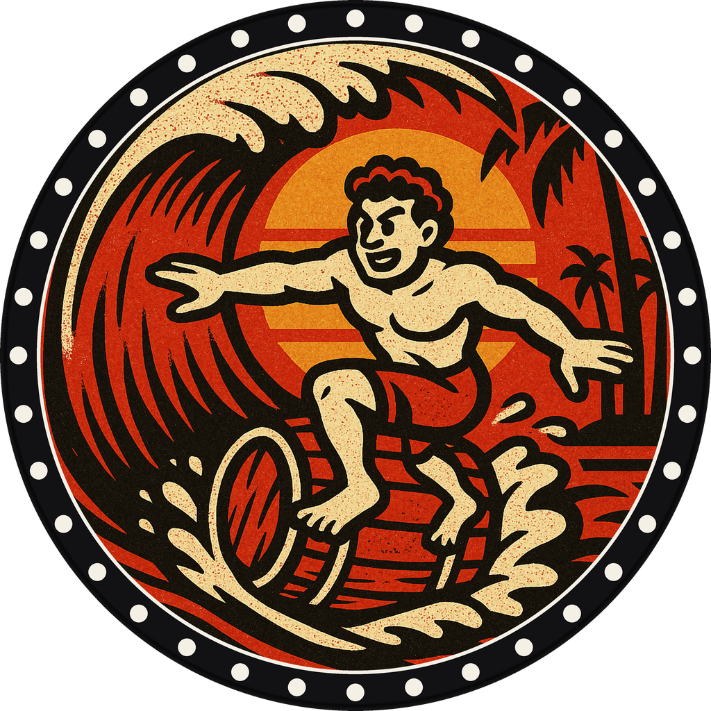 POG #736, Barrel Rider, a Matte pog from the Surf series