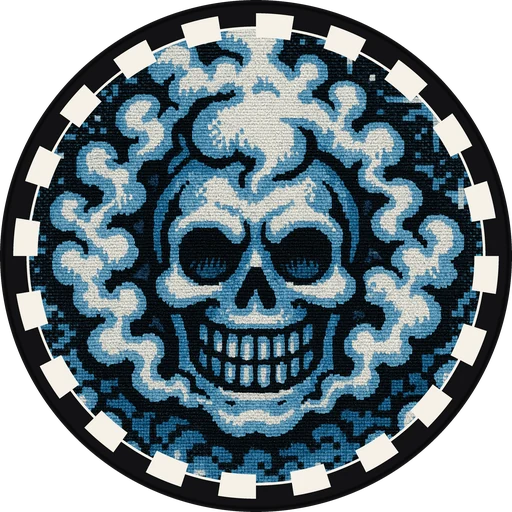 POG #74, Game Over Grin, a Matte pog from the Arcade series