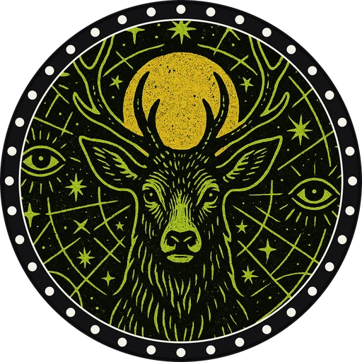 POG #743, Star Chart Stag, a Matte pog from the Mystic series