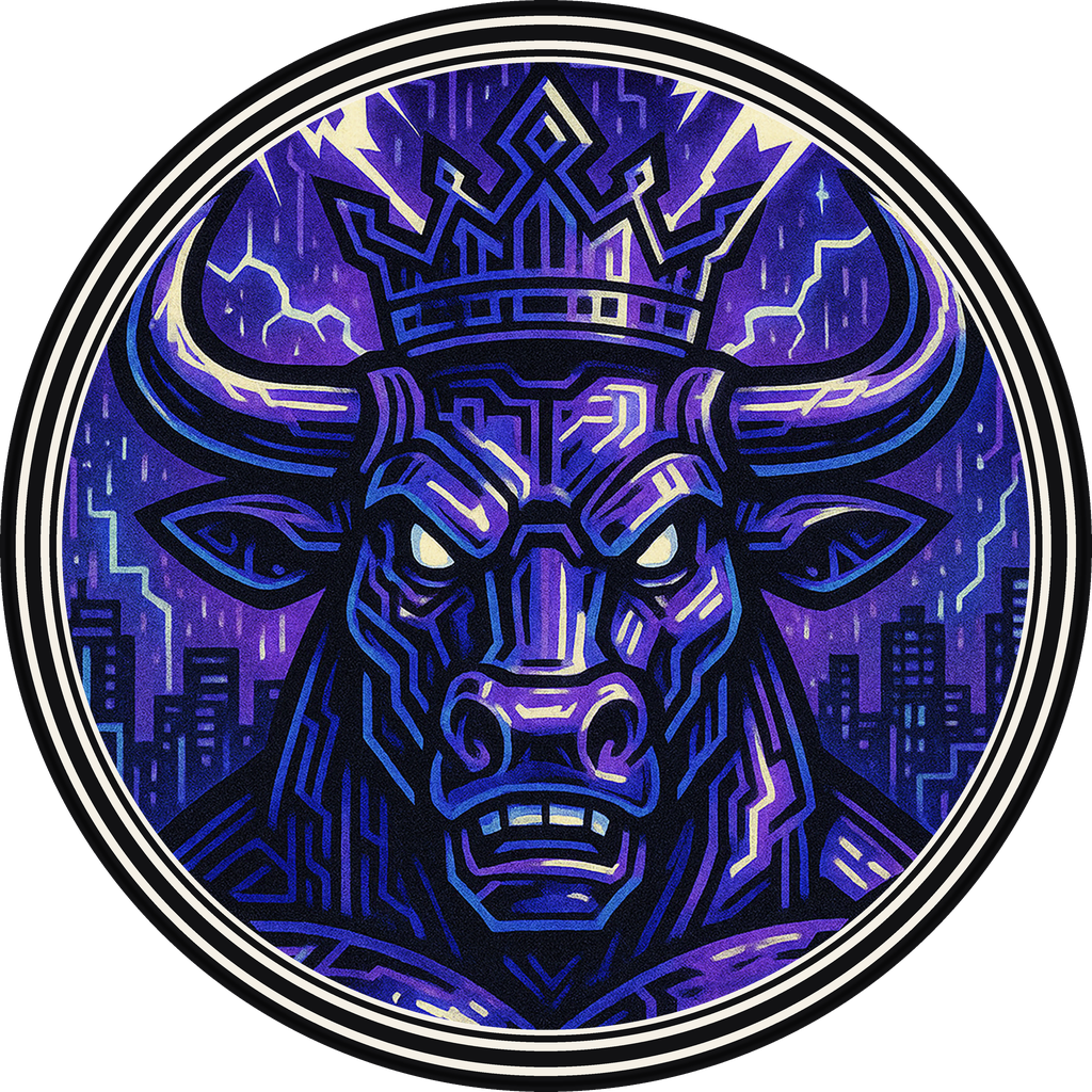 POG #746, Byte Bull, a Matte pog from the Cyber series