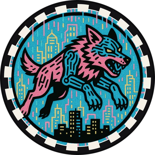 POG #750, Data Wolf, a Matte pog from the Cyber series