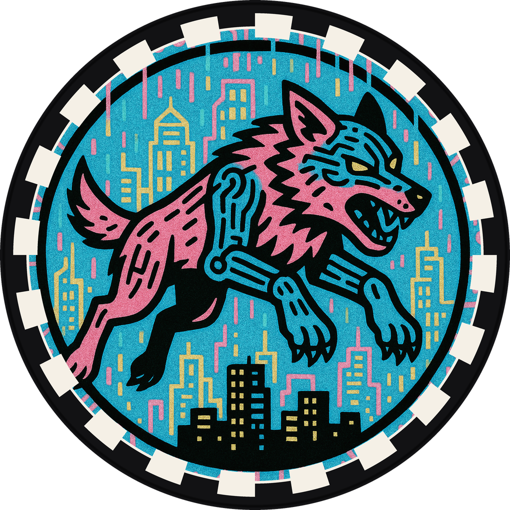 POG #750, Data Wolf, a Matte pog from the Cyber series