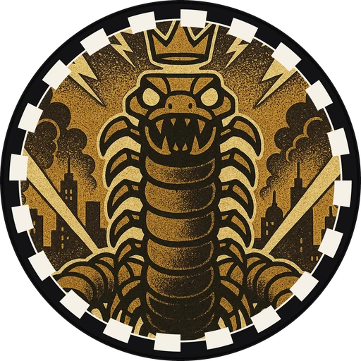 POG #753, Iron Centipede, a Matte pog from the Kaiju series