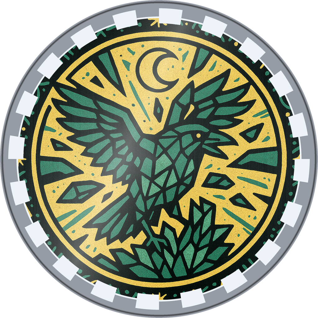 POG #758, Crystal Crow, a Foil pog from the Mystic series