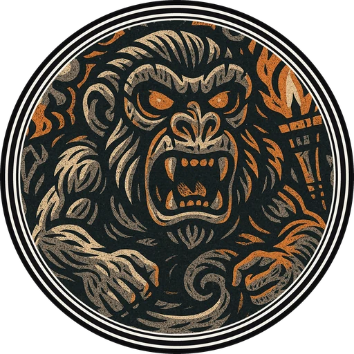 POG #76, Ancestor Ape, a Matte pog from the Tiki series