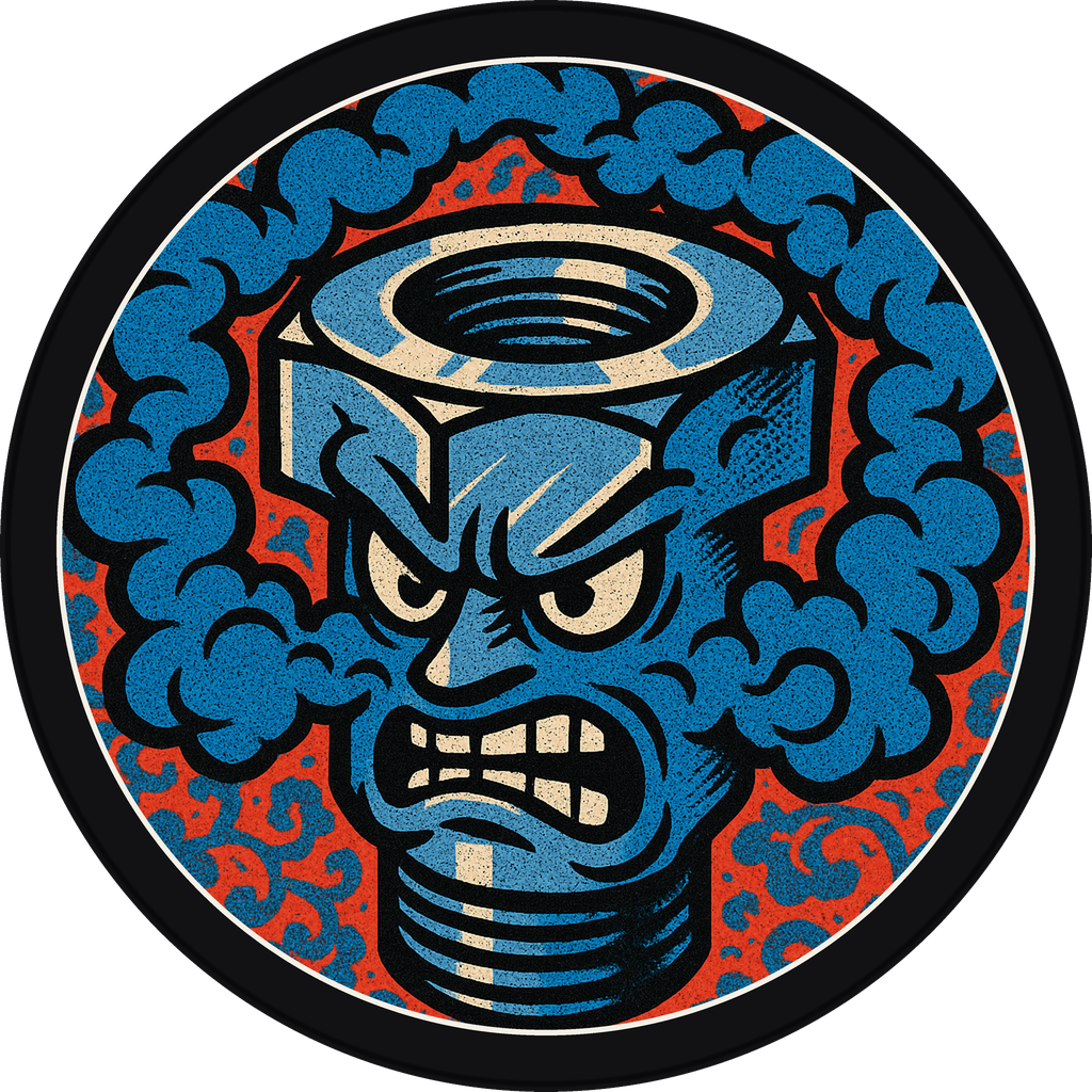 POG #761, Bolt Head, a Matte pog from the Skate series