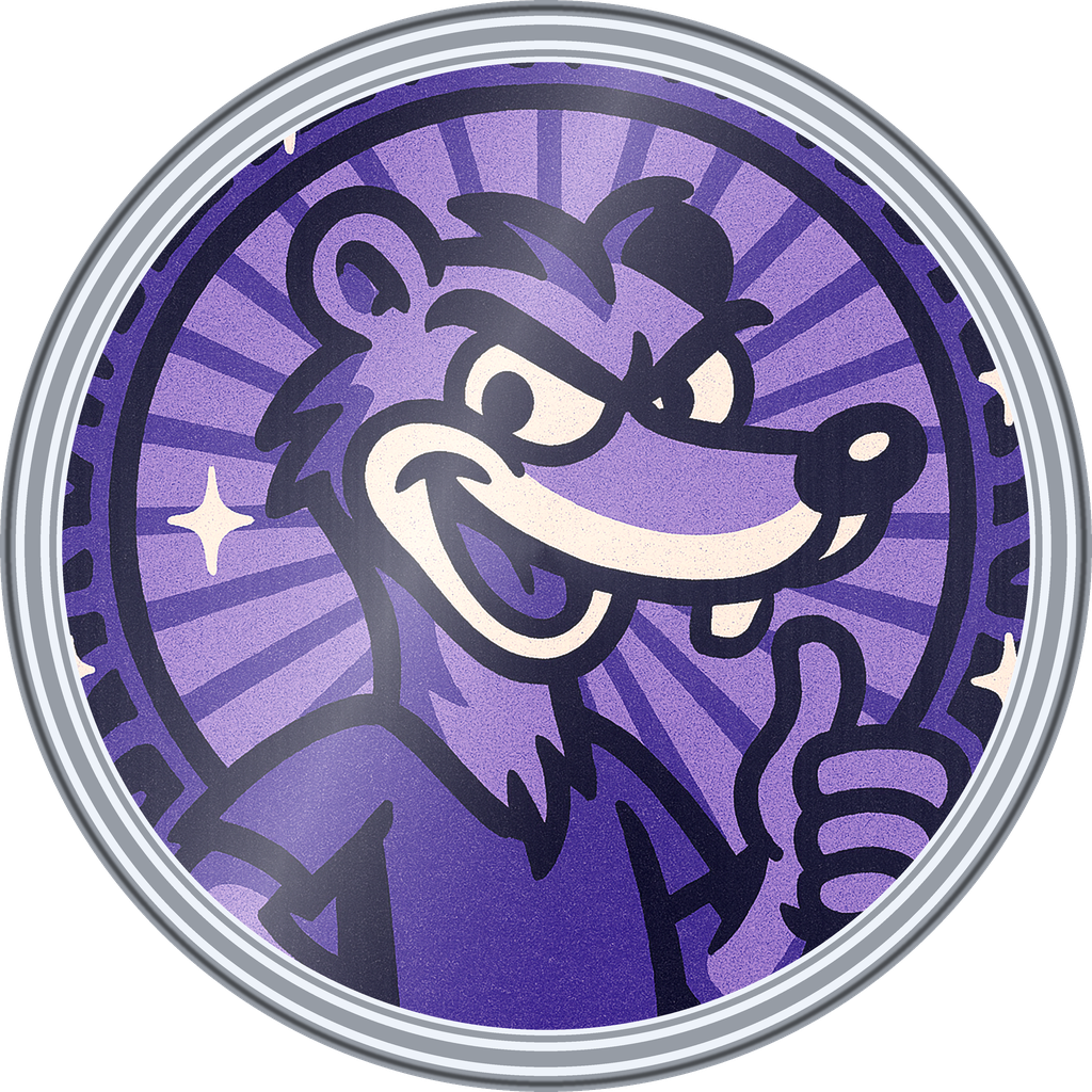 POG #763, Wisecrack Weasel, a Foil pog from the Critter series