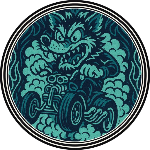 POG #766, Wheelie Wolf, a Matte pog from the Speed series