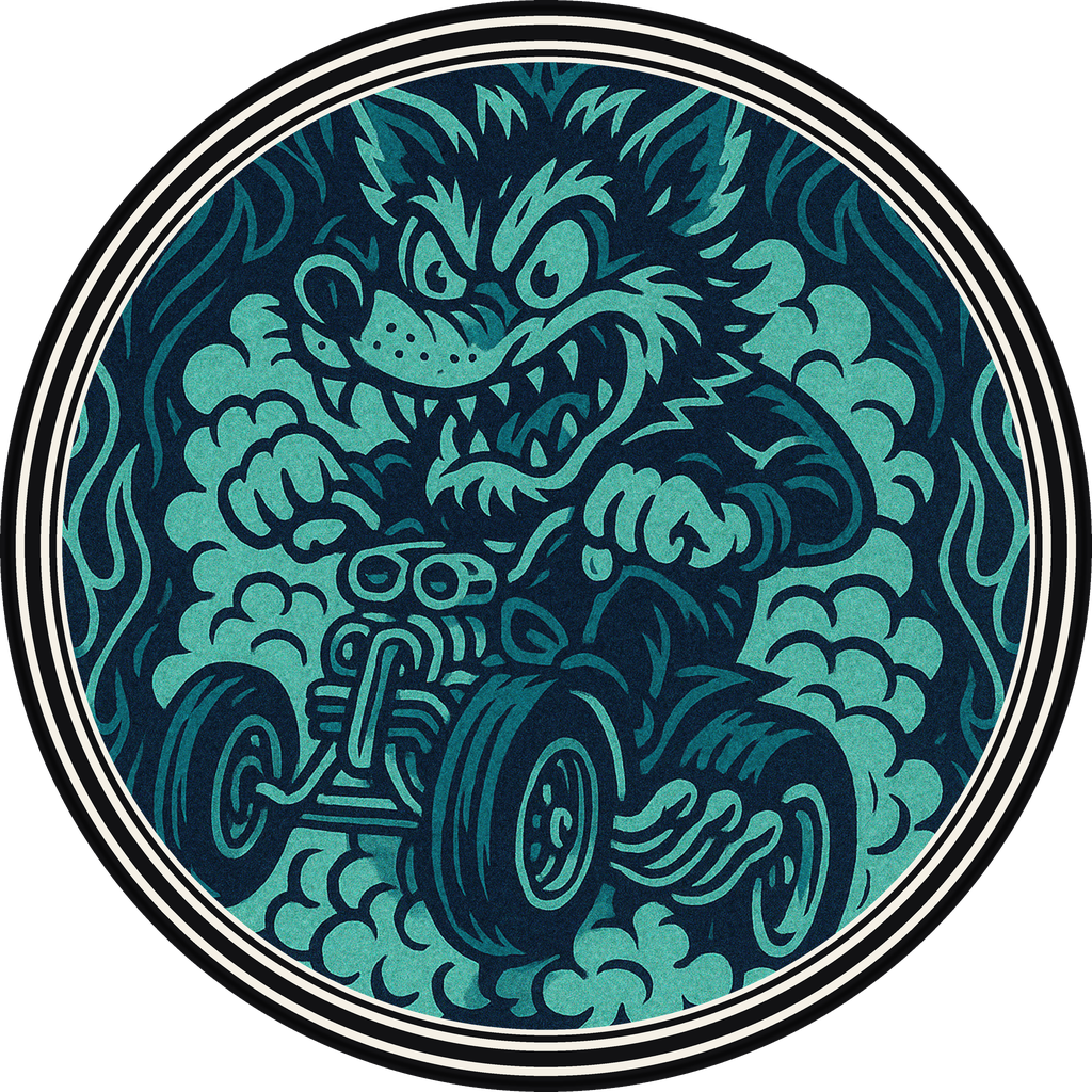 POG #766, Wheelie Wolf, a Matte pog from the Speed series