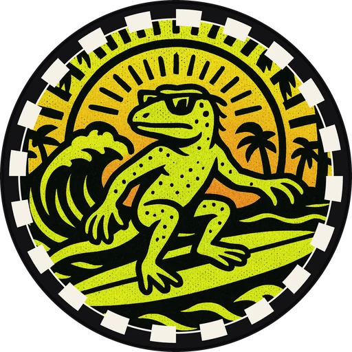 POG #768, Longboard Lizard, a Matte pog from the Surf series