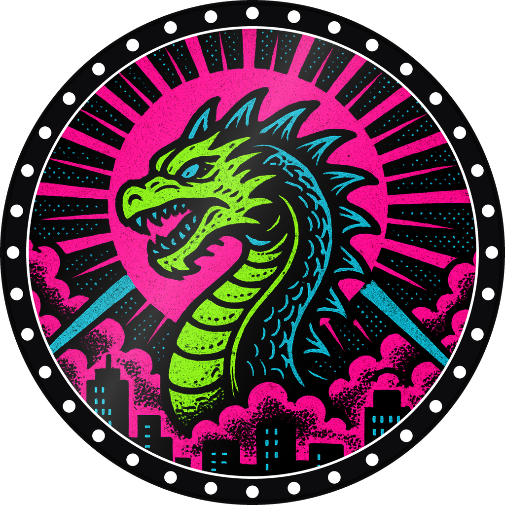 POG #776, Neon Wyrm, a Gloss pog from the Kaiju series
