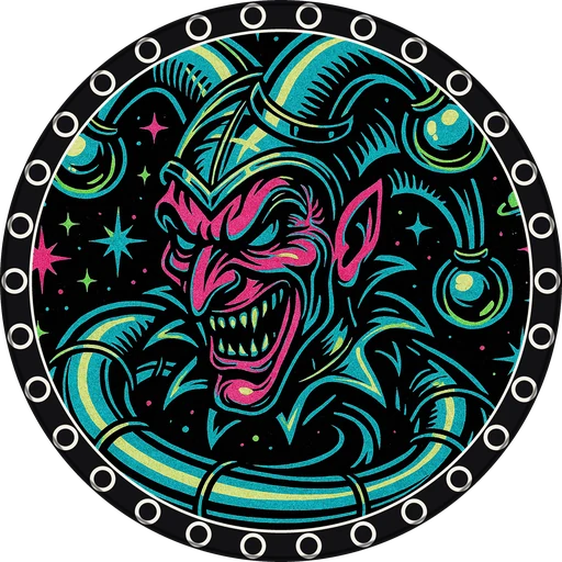 POG #780, Cosmic Jester, a Matte pog from the Cosmic series