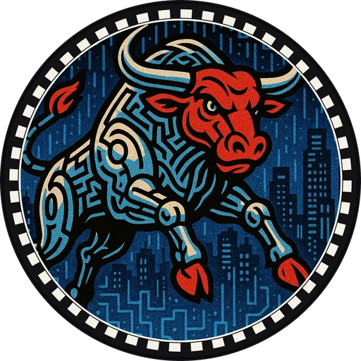 POG #789, Byte Bull, a Matte pog from the Cyber series