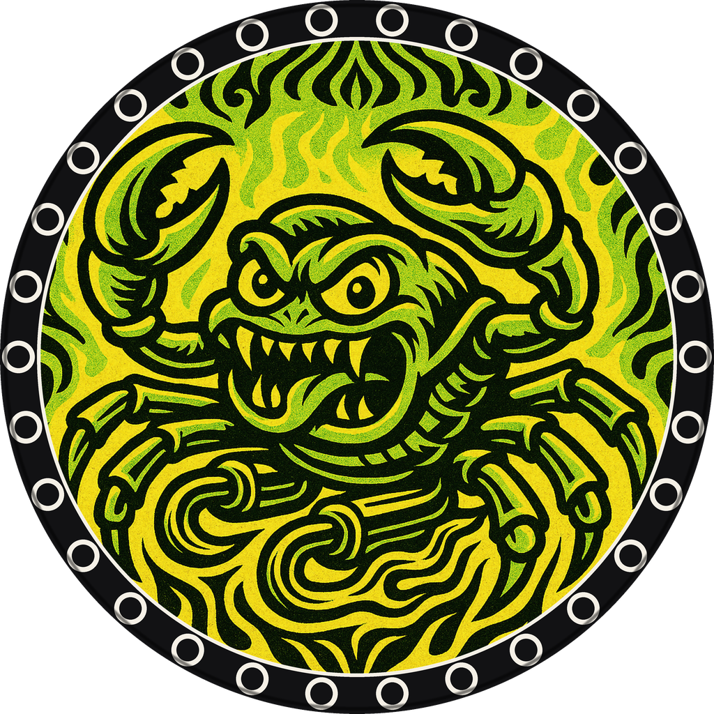 POG #79, Chassis Crab, a Matte pog from the Speed series