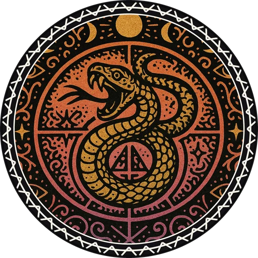 POG #794, Serpent Circle, a Matte pog from the Mystic series