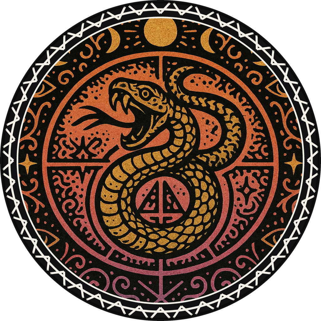 POG #794, Serpent Circle, a Matte pog from the Mystic series