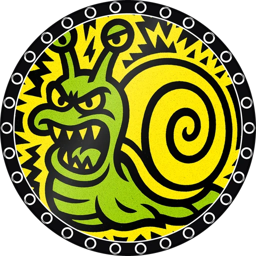 POG #84, Slacker Snail, a Gloss pog from the Critter series