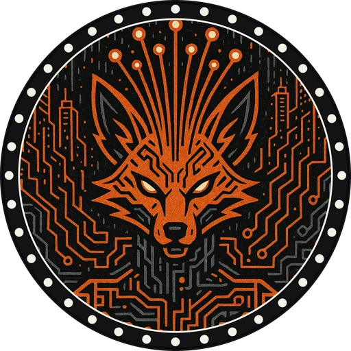 POG #86, Fiber Optic Fox, a Matte pog from the Cyber series