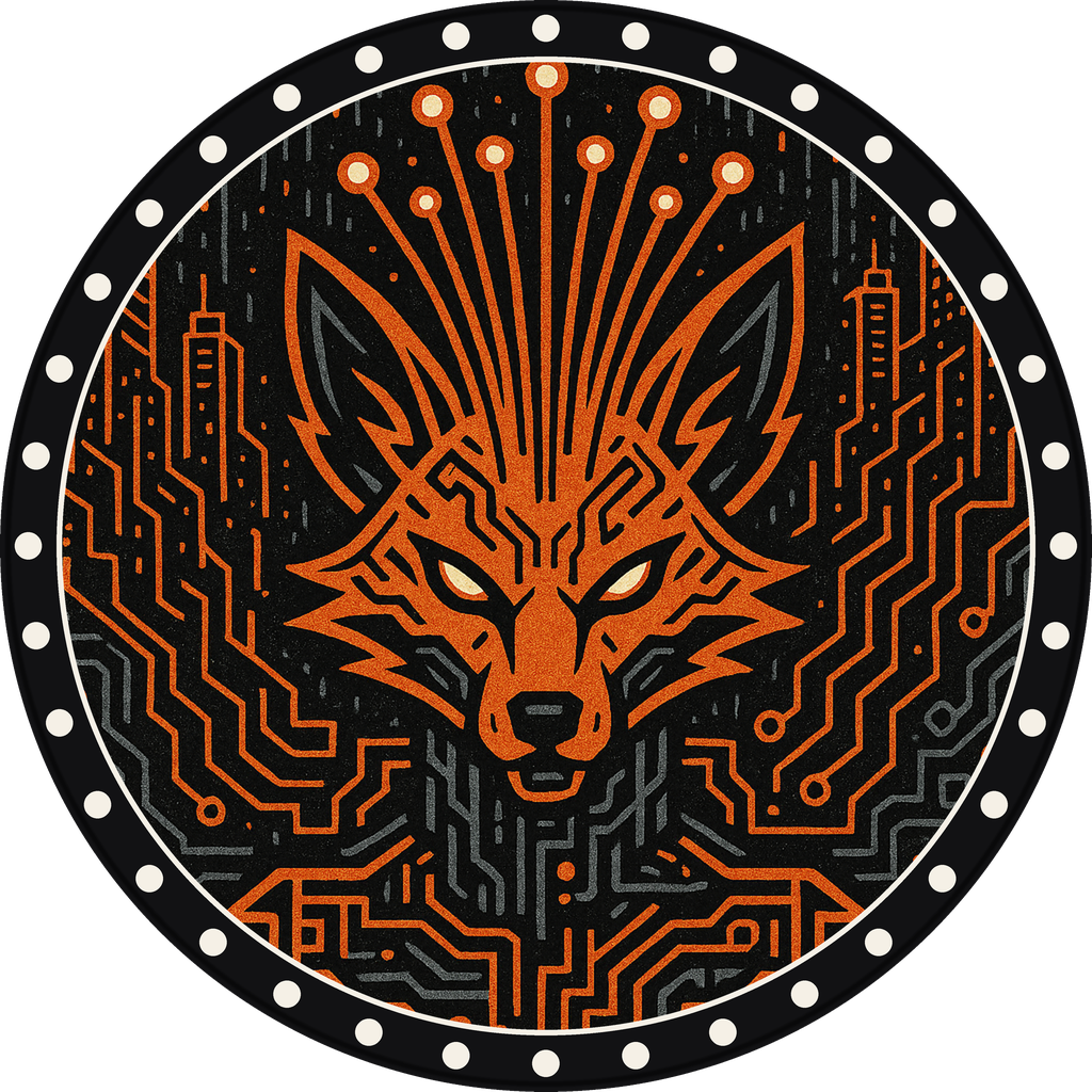 POG #86, Fiber Optic Fox, a Matte pog from the Cyber series