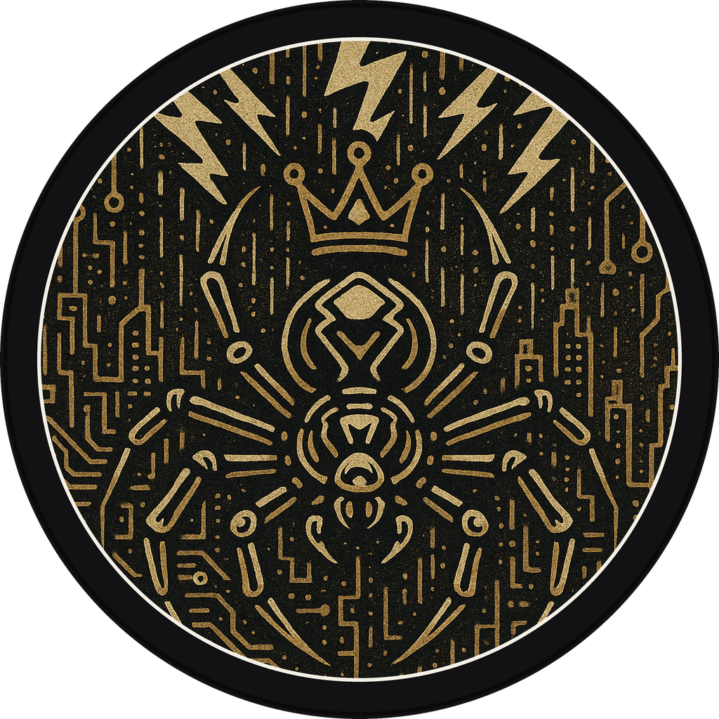 POG #88, Signal Spider, a Matte pog from the Cyber series