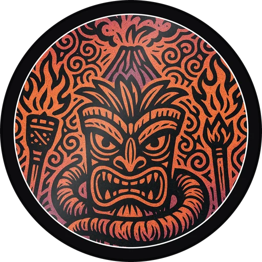 POG #89, Palm Priest, a Gloss pog from the Tiki series