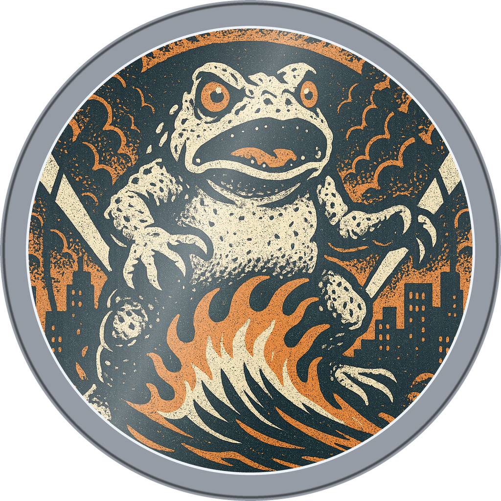 POG #93, Radiation Toad, a Foil pog from the Kaiju series