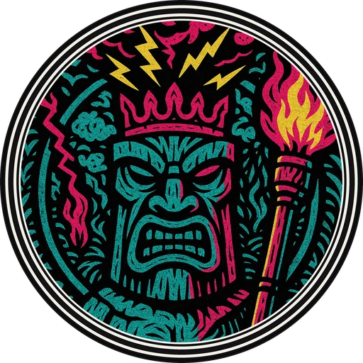 POG #96, Stone Sentinel, a Matte pog from the Tiki series