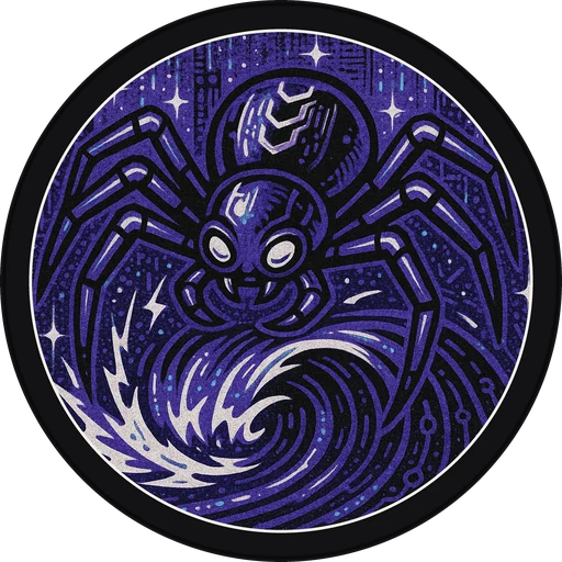 POG #98, Signal Spider, a Matte pog from the Cyber series