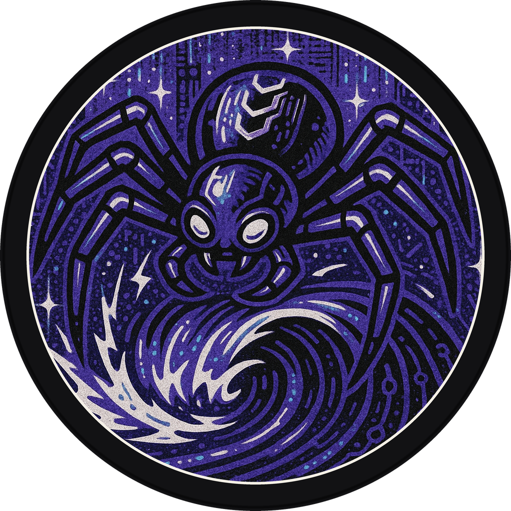 POG #98, Signal Spider, a Matte pog from the Cyber series