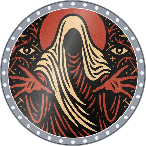 POG #99, Veil Walker, a Foil pog from the Mystic series