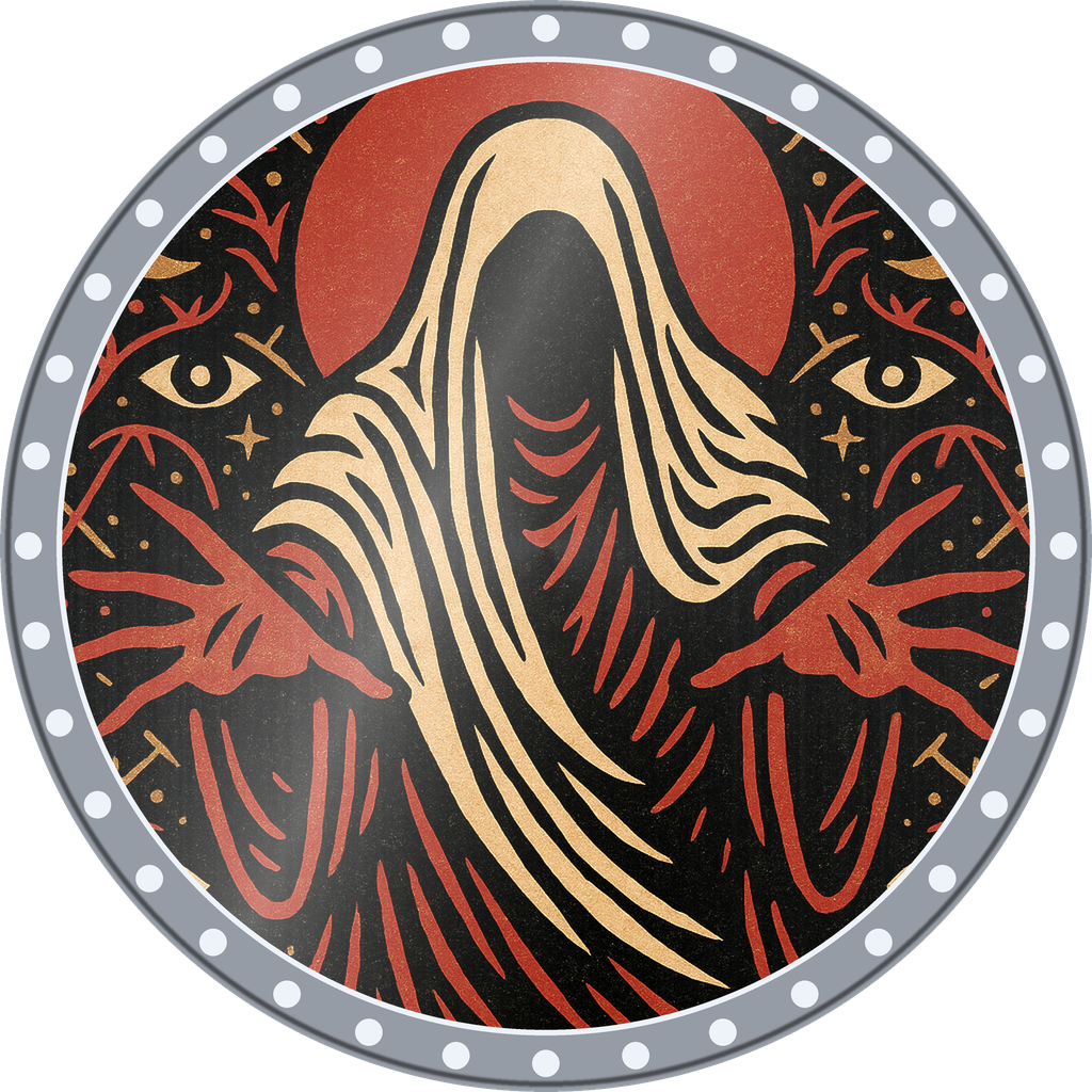 POG #99, Veil Walker, a Foil pog from the Mystic series